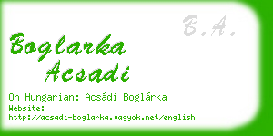 boglarka acsadi business card
